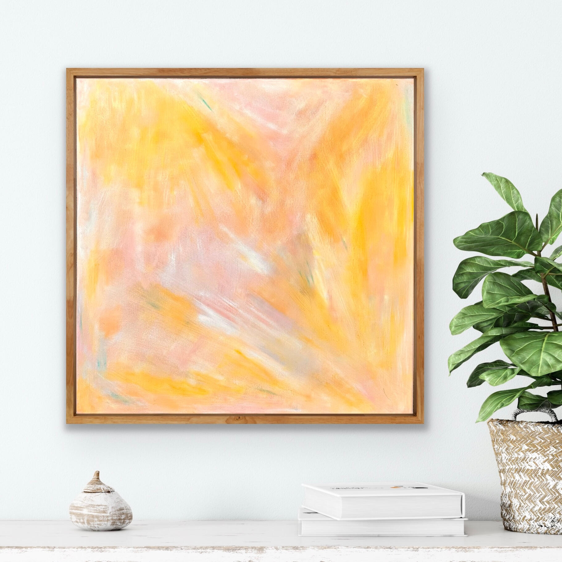 ESCAPE III 2025 50x50 oil on canvas framed CONTEMPORRAY PAINTING MIELIS ART