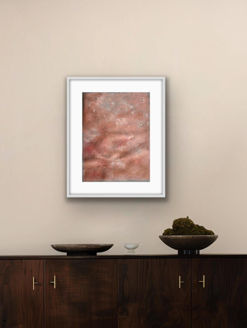 ISOLA LUNGA SUNSET I 2026 Oil on Paper 60x45cm framed CONTEMPORARY PAINTING MIELIS ART