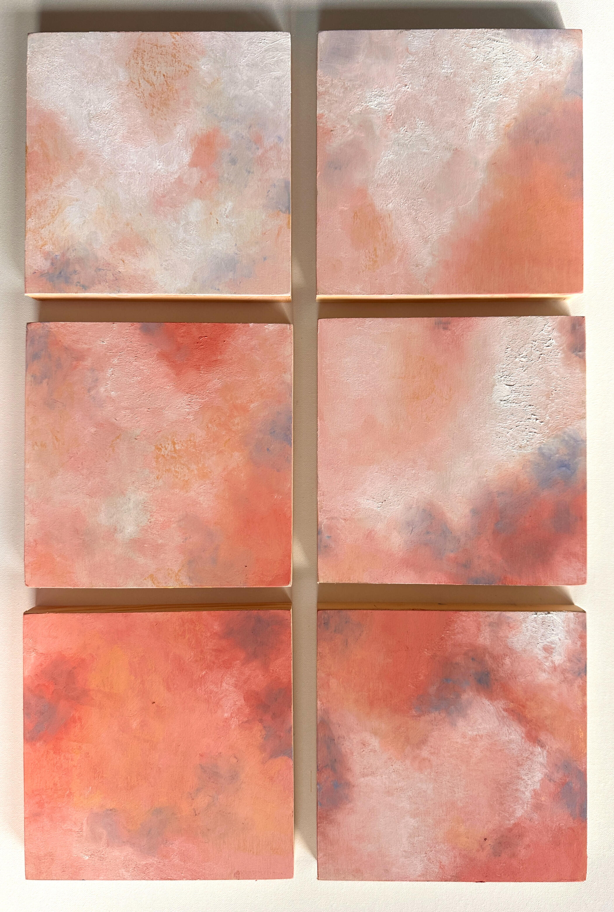 Le Saline I-VI 2026 15x15 oil on wood CONTEMPORARY PAINTING MIELIS ART